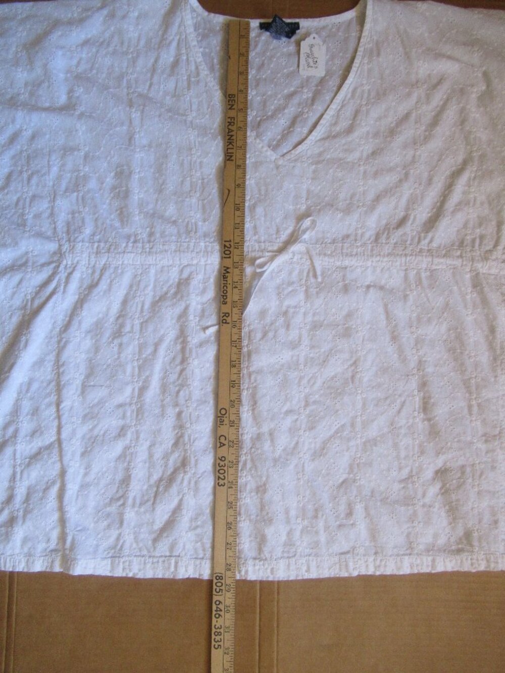 Ralph Lauren White Eyelet Kaftan Swim Cover-Up | Size Medium - Picture 5 of 12